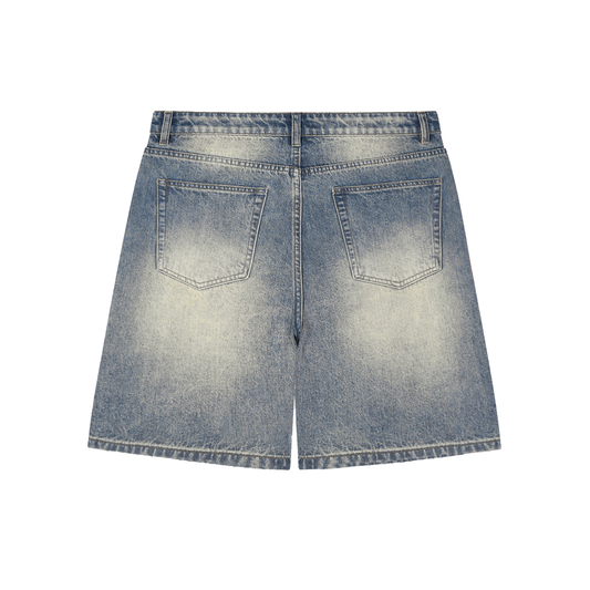 Ambitious Dreams Faded Distressed Baggy Denim Shorts