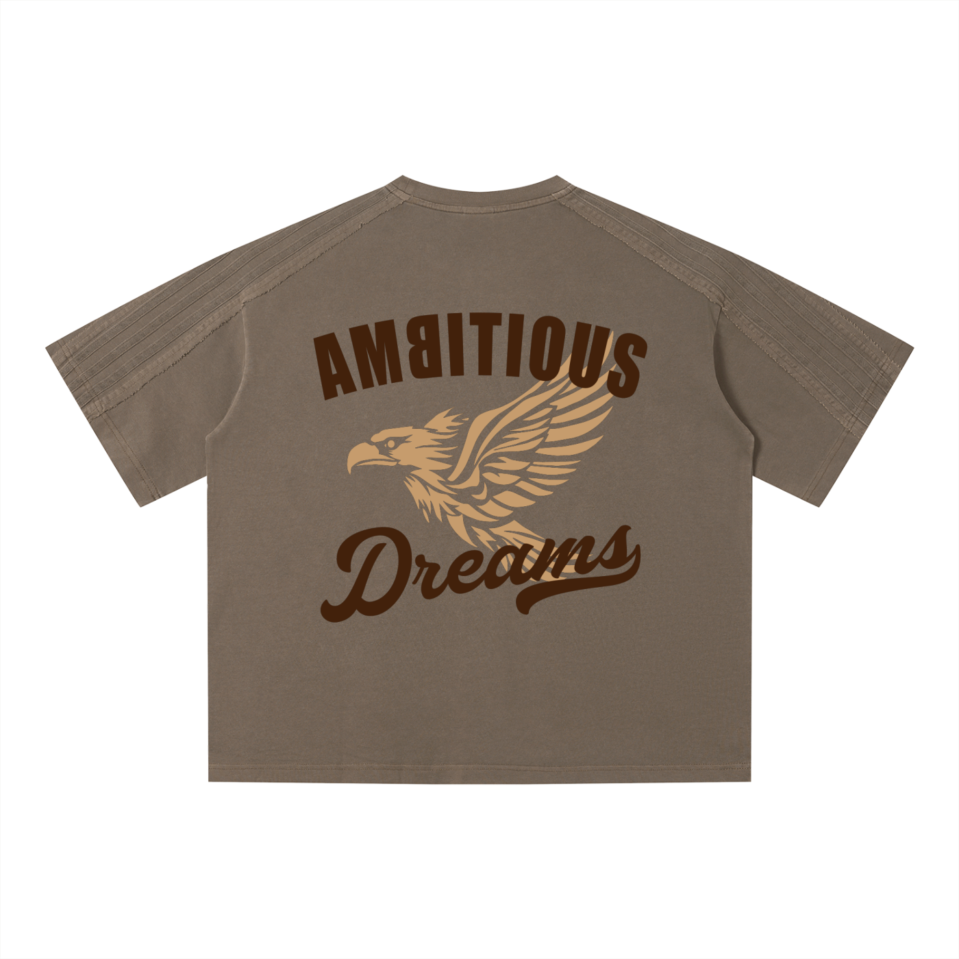 Ambitous Dreams Unisex Vintage Wash Boxy T-Shirt (Brown/Tan)