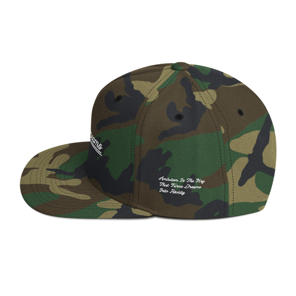 AMBITIOUS DREAMS "DREAMERS FLY ALONE" SNAPBACK CAP (WHITE)