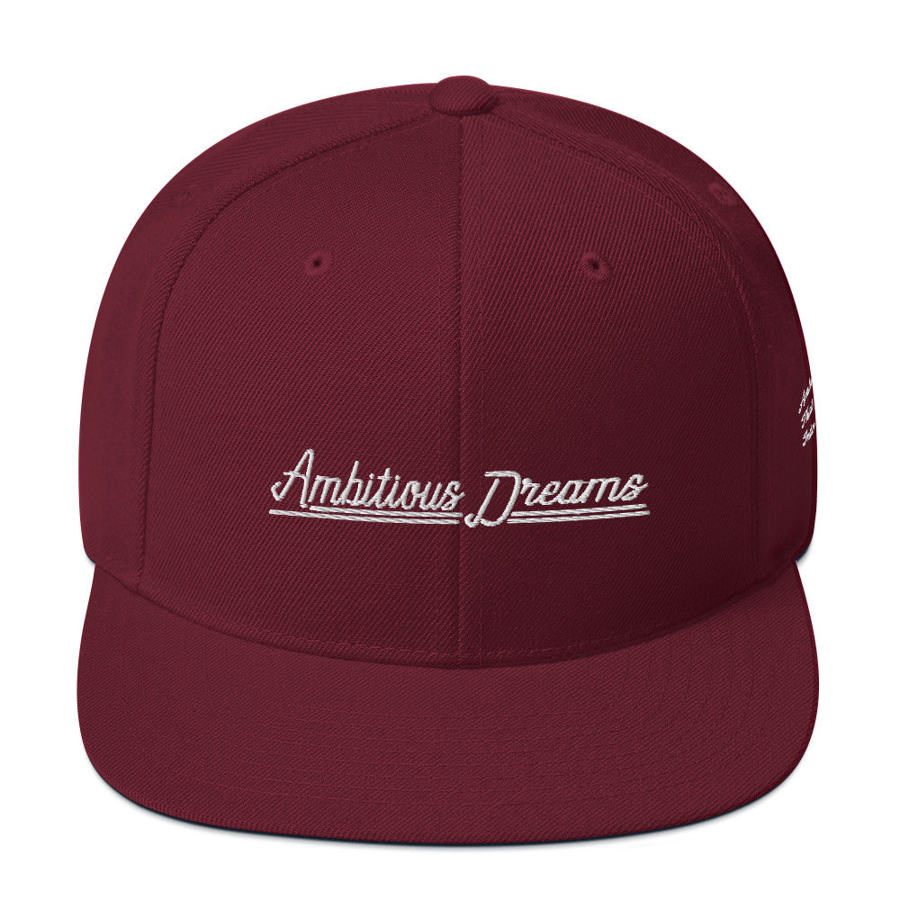 AMBITIOUS DREAMS "DREAMERS FLY ALONE" SNAPBACK CAP (WHITE)