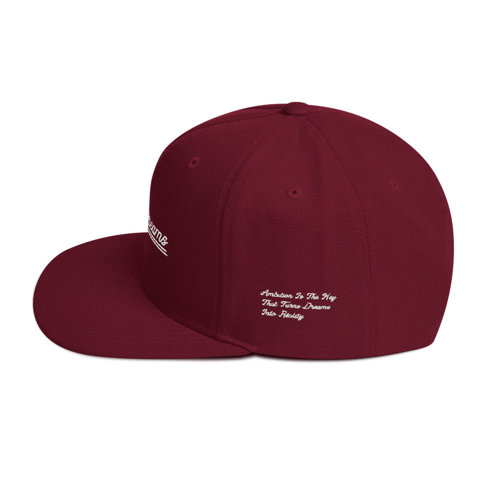AMBITIOUS DREAMS "DREAMERS FLY ALONE" SNAPBACK CAP (WHITE)