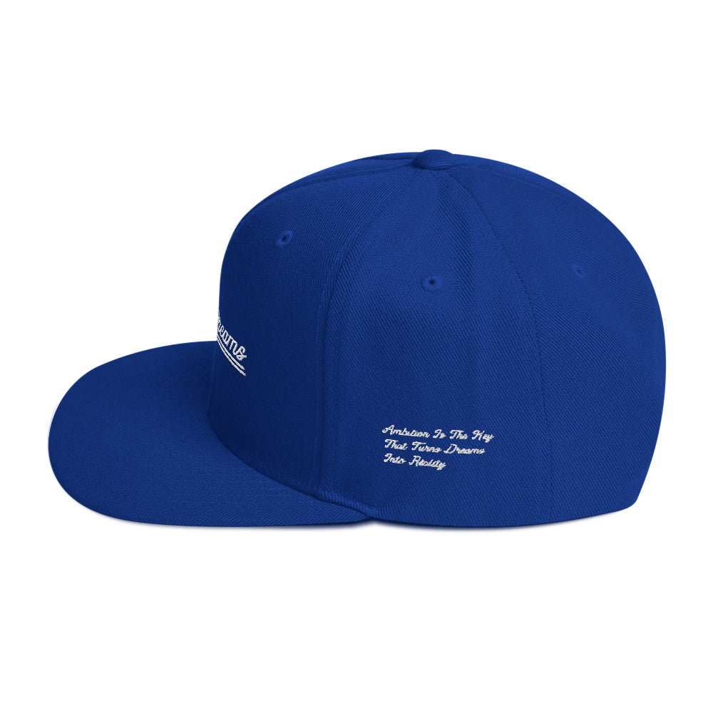 AMBITIOUS DREAMS "DREAMERS FLY ALONE" SNAPBACK CAP (WHITE)