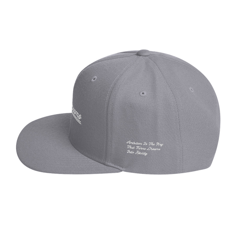 AMBITIOUS DREAMS "DREAMERS FLY ALONE" SNAPBACK CAP (WHITE)