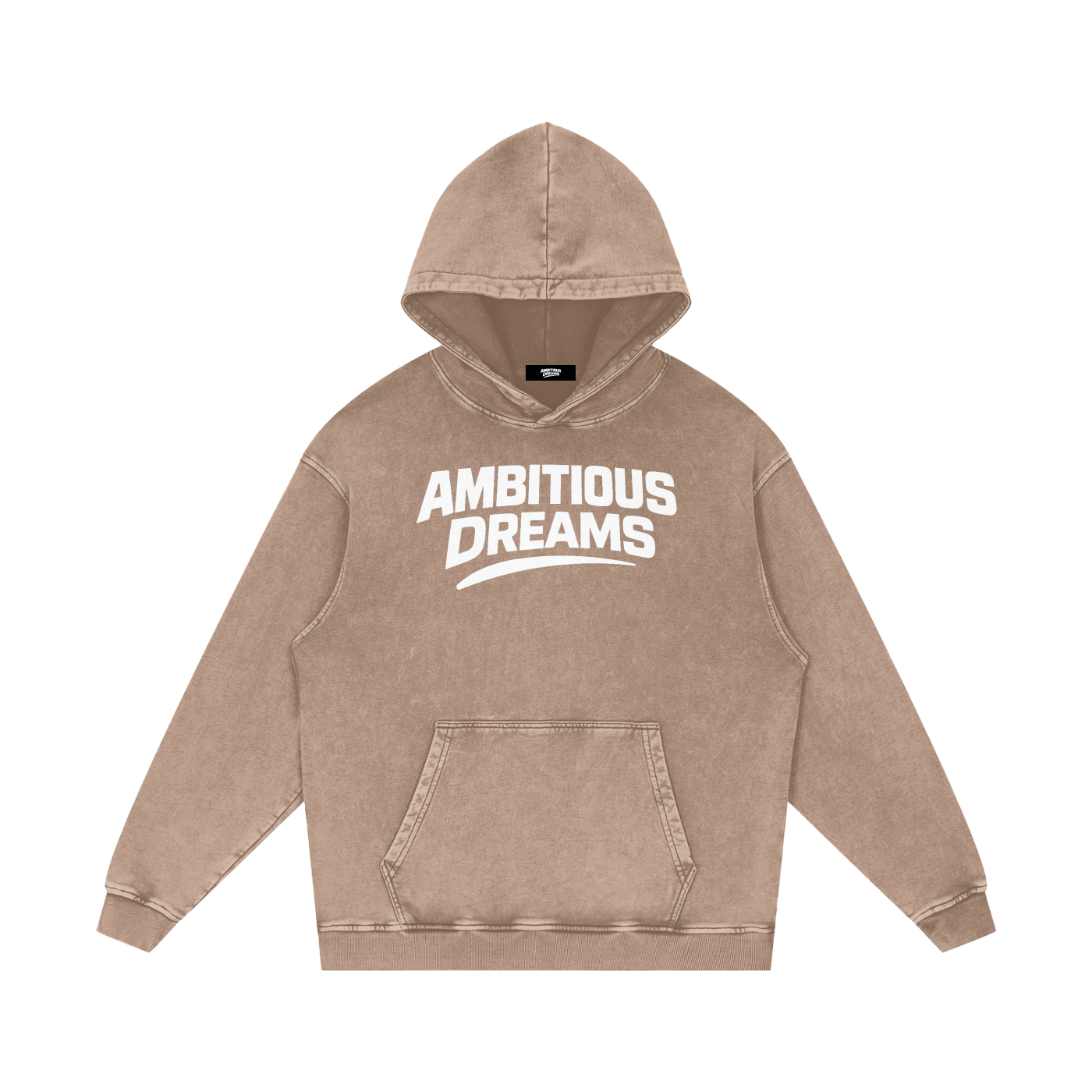 Ambitious Dreams " 80's Fly " Snow Washed Loose Cotton Hoodie