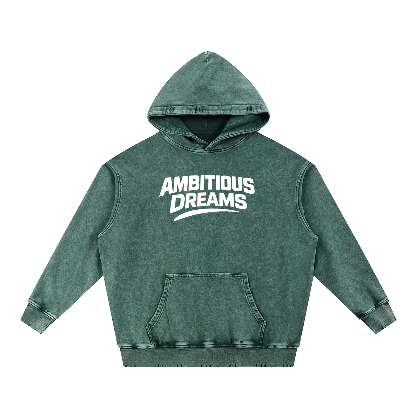 Ambitious Dreams Snow Wash Hand-Frayed Heavyweight  Hoodie