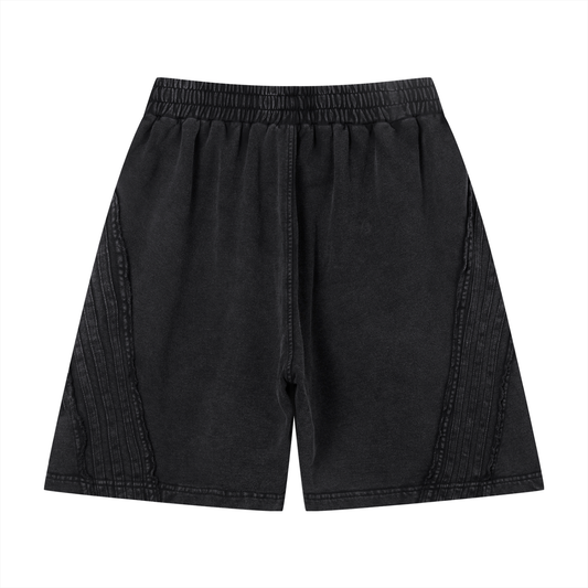 Ambitious Dreams Unisex Vintage Wash Raw Edge Shorts (Purple/Turqoise)