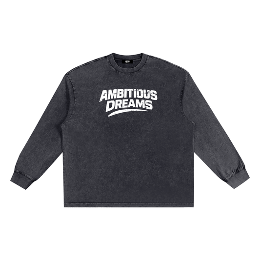 Ambitious Dreams Snow Washed Frayed Edge T-Shirt