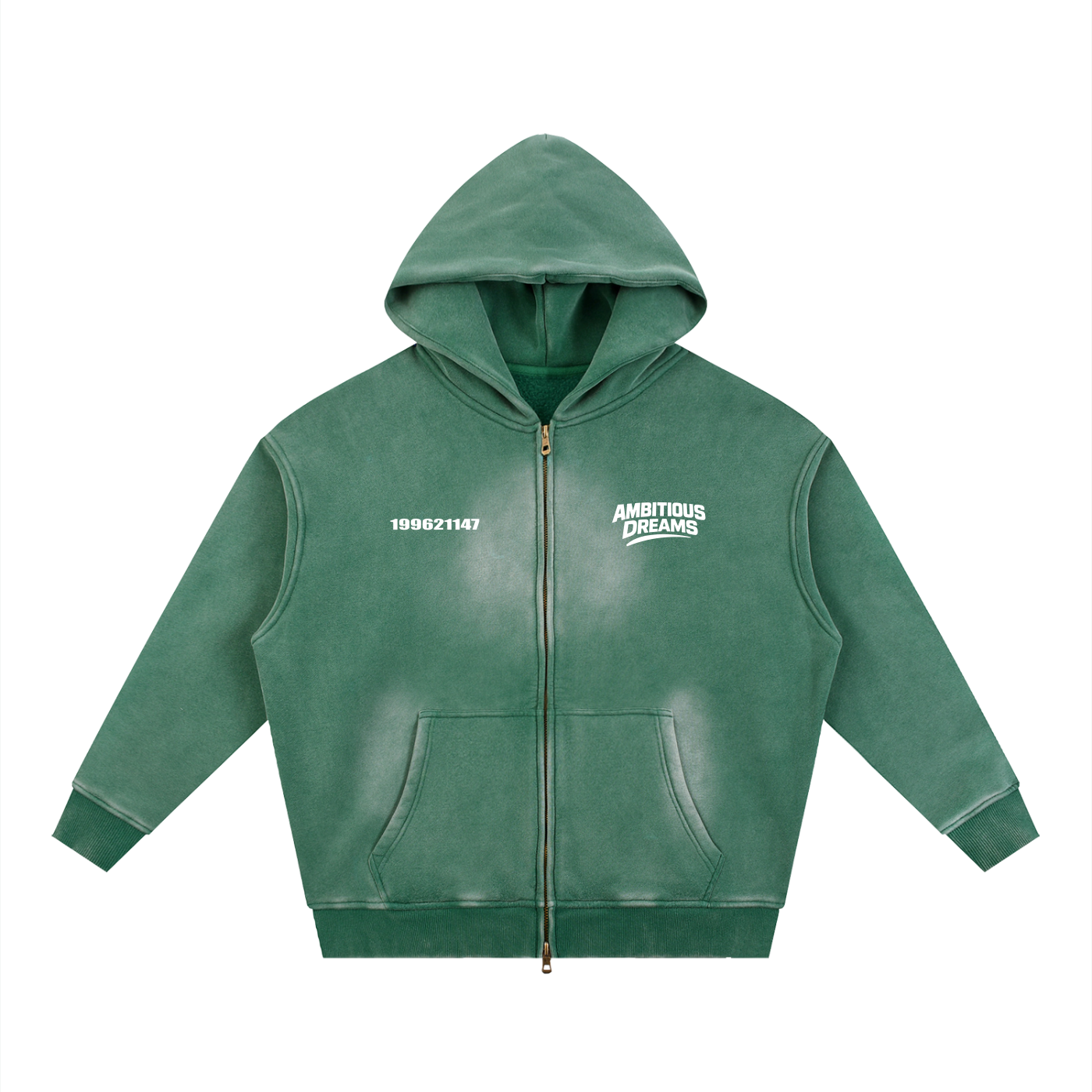 Ambitious Dreams Sunfade Two-way Zipper Boxy Fleece Hoodie