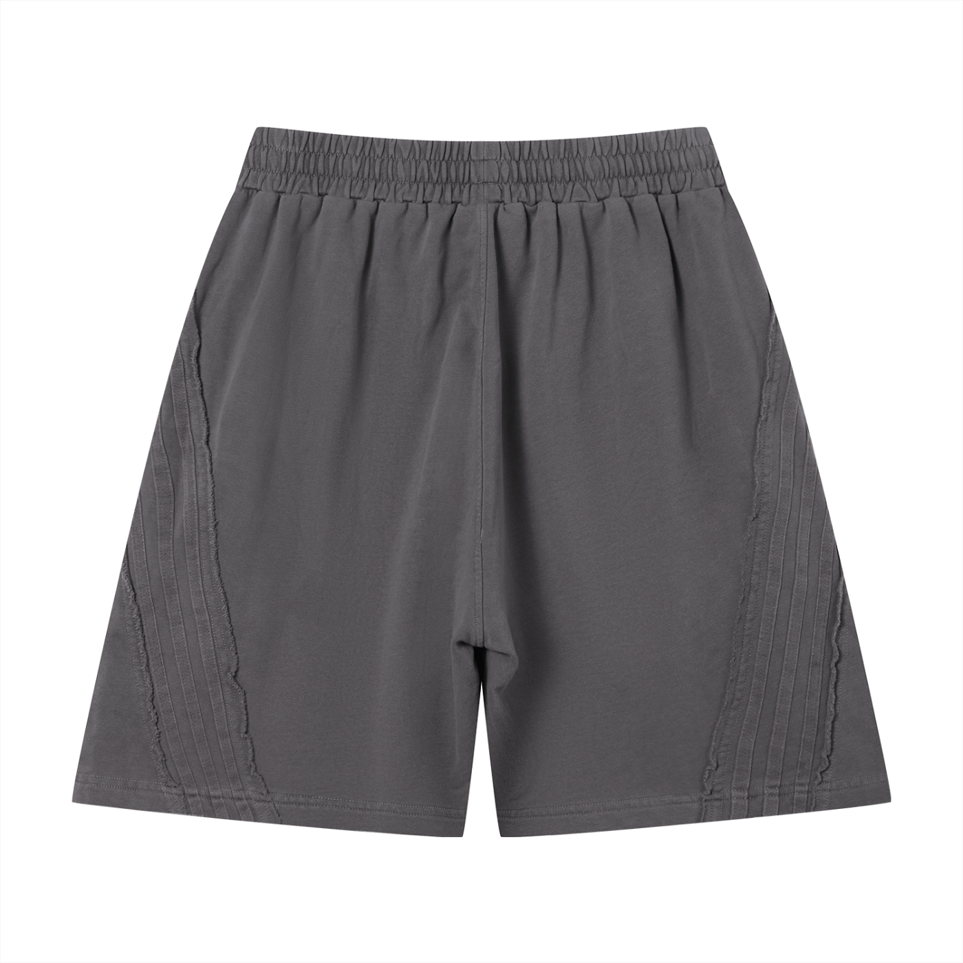 Ambitous Dreams Unisex Vintage Wash Raw Edge Shorts (White)