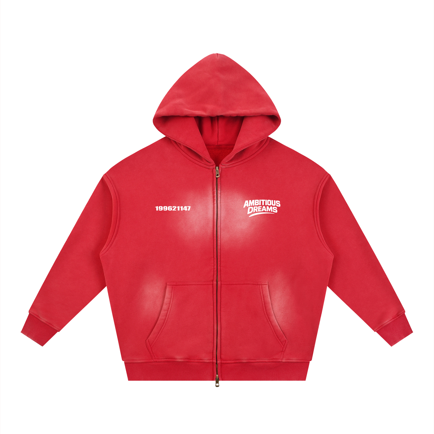 Ambitious Dreams Sunfade Two-way Zipper Boxy Fleece Hoodie