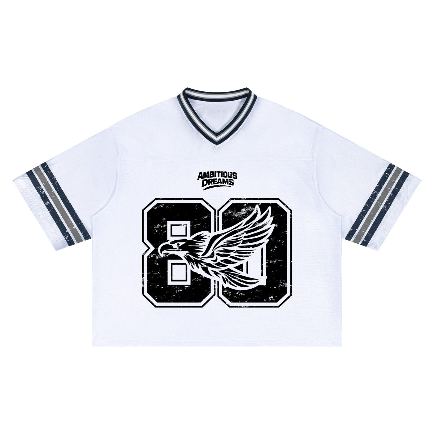 Ambitious Dreams " 80's Fly " Unisex Boxy Striped Football Jersey