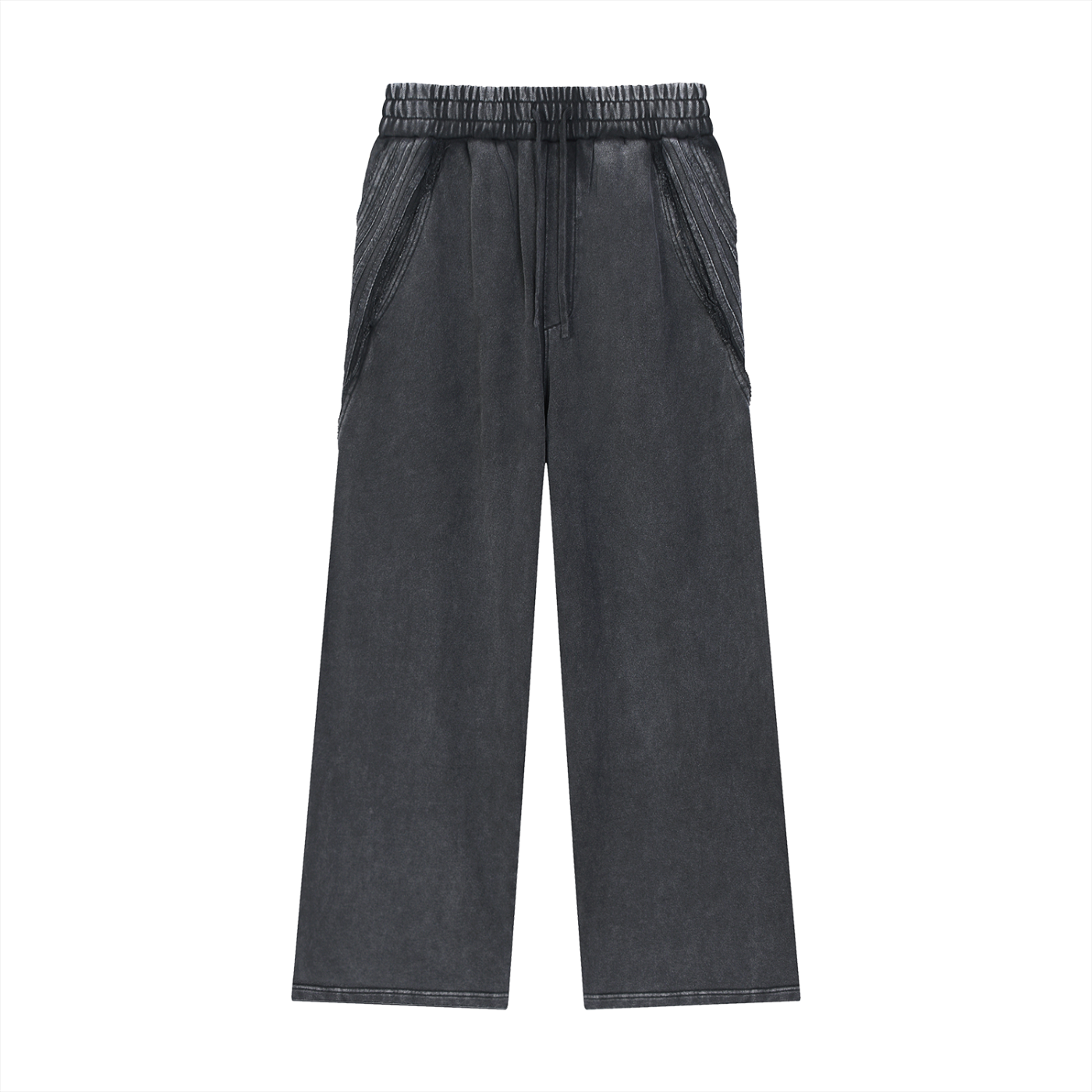 Ambitious Dreams Snow Washed Tape Raw Edge Sweatpants