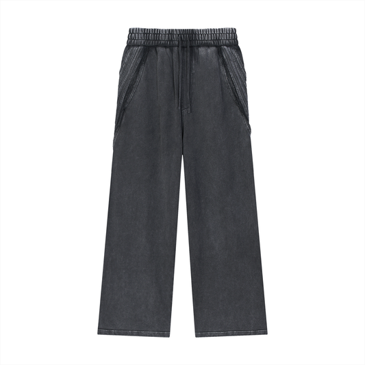 Ambitious Dreams Snow Washed Tape Raw Edge Sweatpants