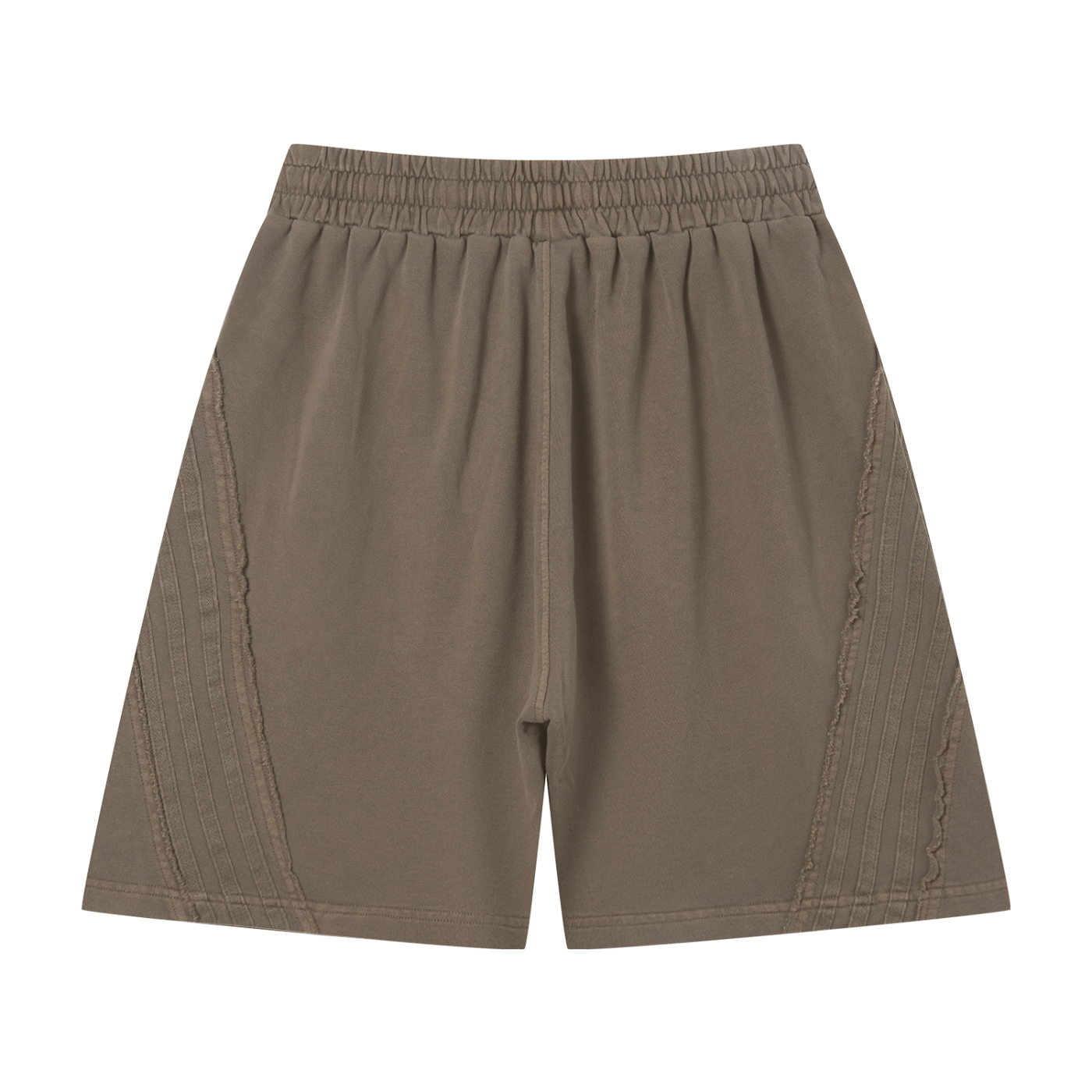 Ambitious Dreams Unisex Vintage Wash Raw Edge Shorts (Brown/Tan)