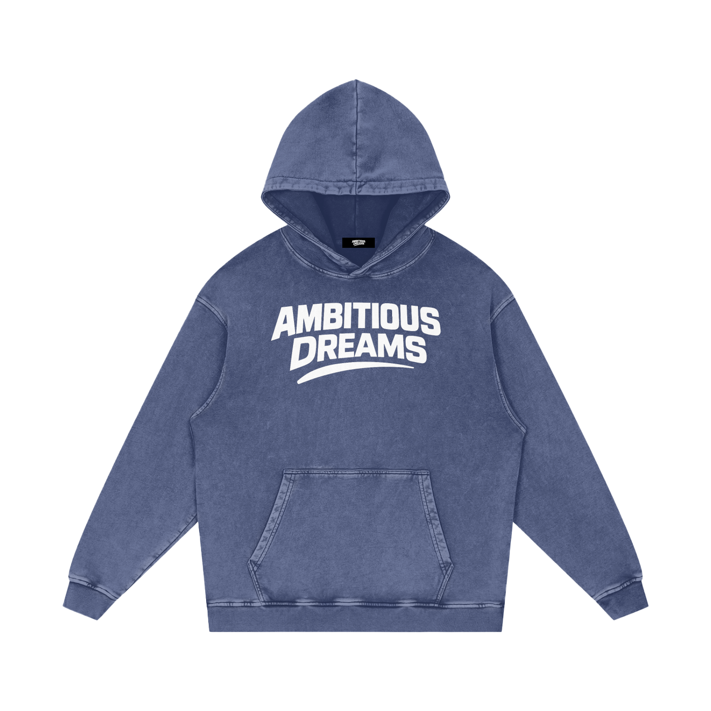 Ambitious Dreams " 80's Fly " Snow Washed Loose Cotton Hoodie