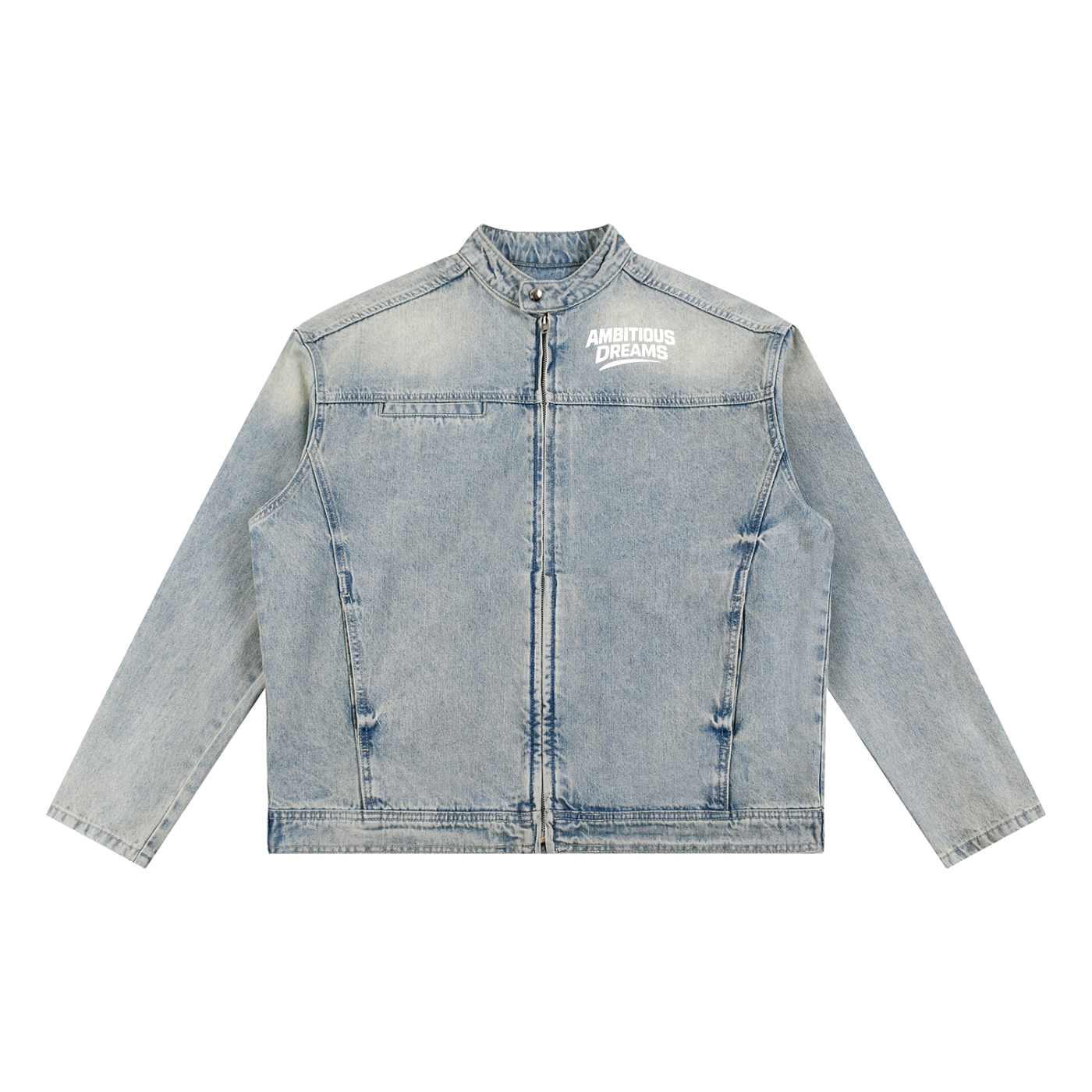 Ambitious Dreams Vintage Wash Zip Denim Jacket