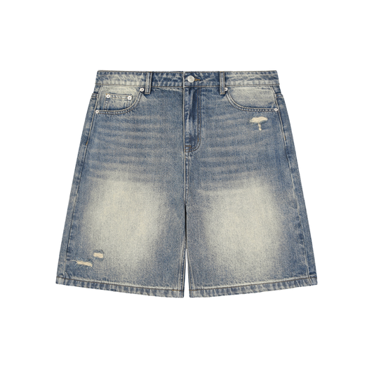 Ambitious Dreams Faded Distressed Baggy Denim Shorts