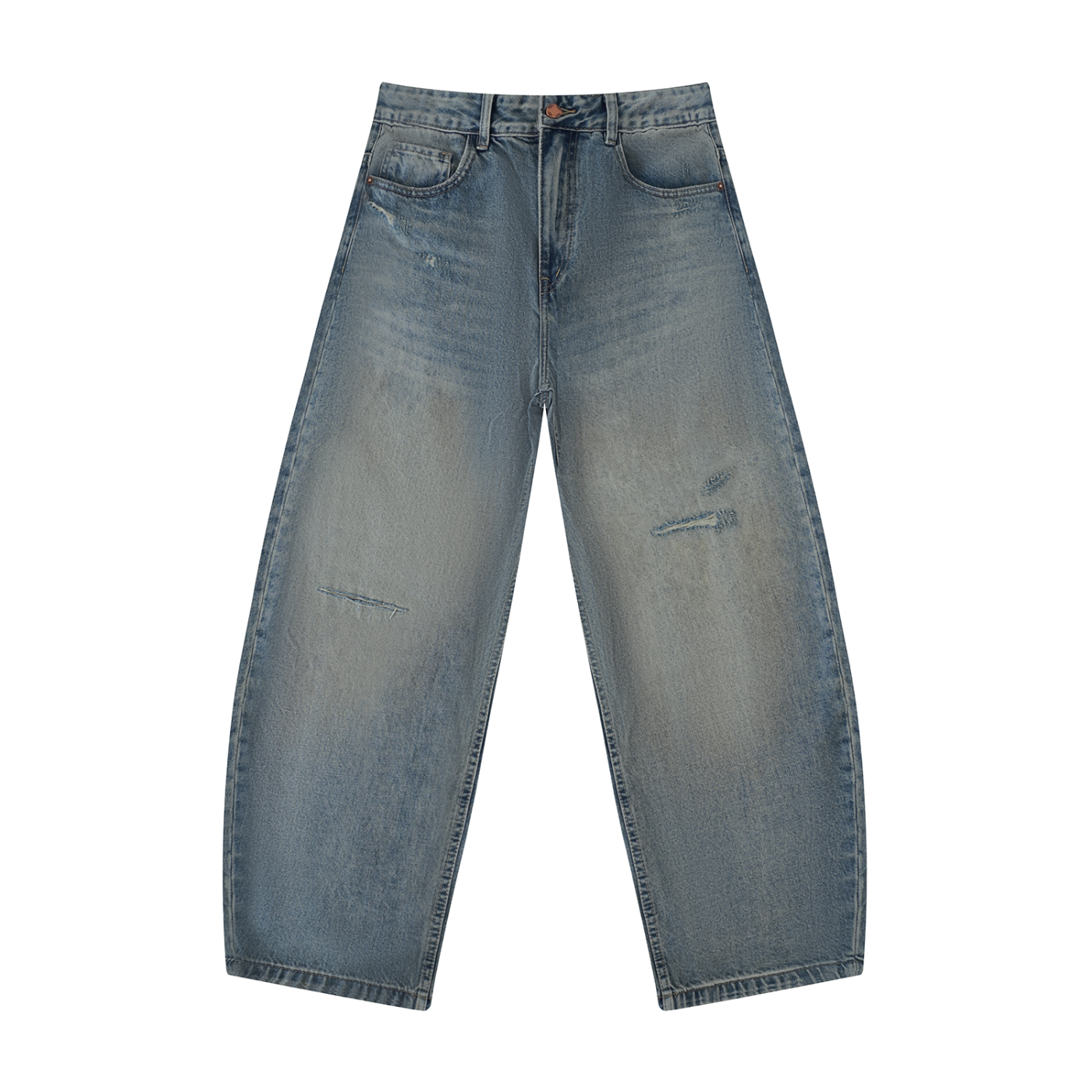 Ambitious Dreams Men's Distressed Barrel Leg Jeans
