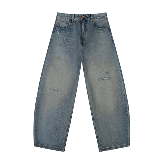 Ambitious Dreams Men's Distressed Barrel Leg Jeans