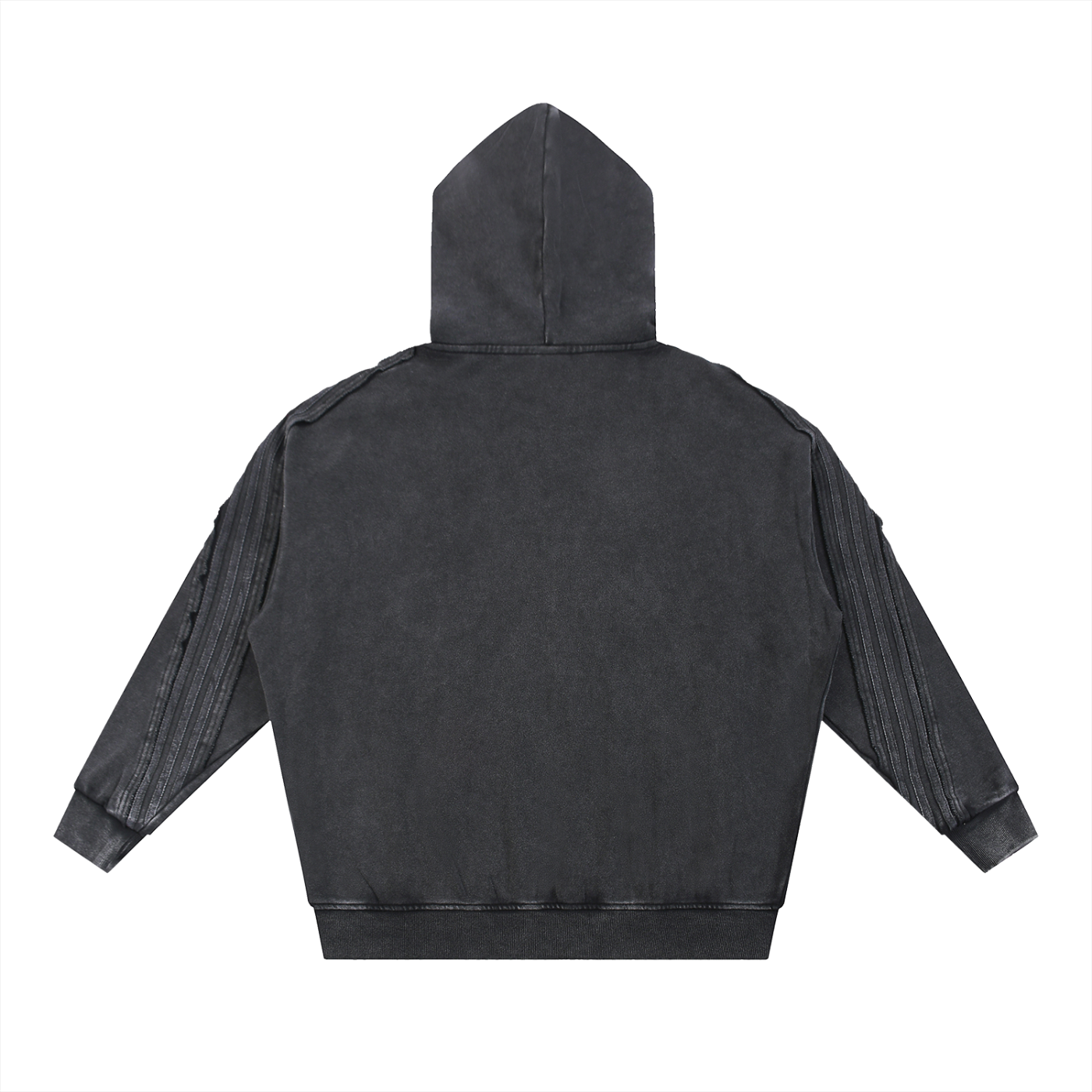 Ambitious Dreams Snow Washed Tape Raw Edge Zip Hoodie
