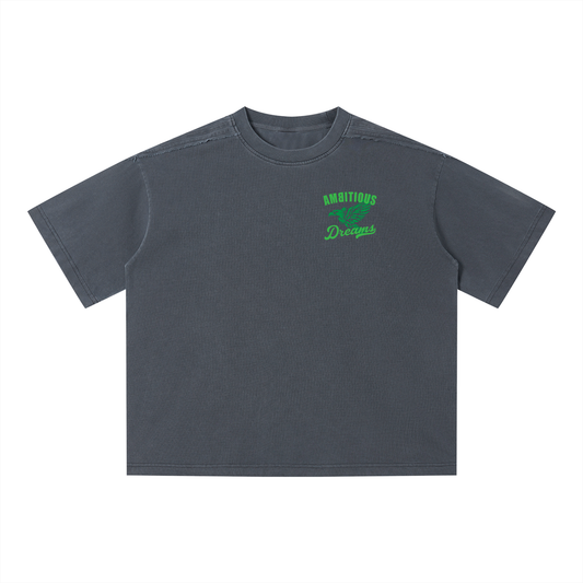 Ambitious Dreams Unisex Vintage Wash Boxy T-Shirt (Lime/Green)