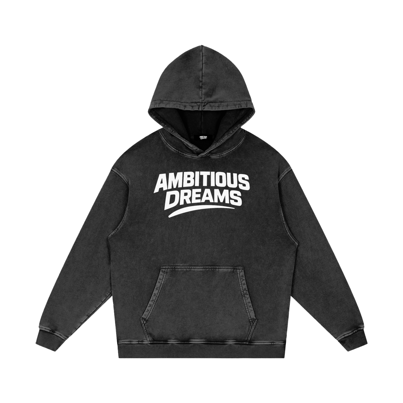 Ambitious Dreams " 80's Fly " Snow Washed Loose Cotton Hoodie