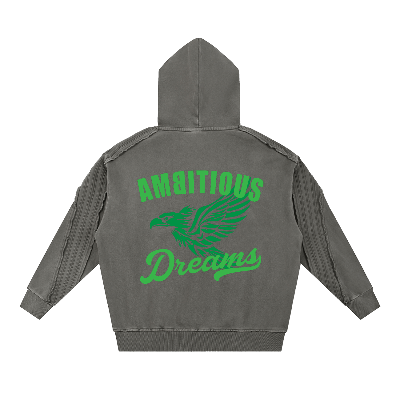 Ambitious Dreams Snow Washed Tape Raw Edge Hoodie