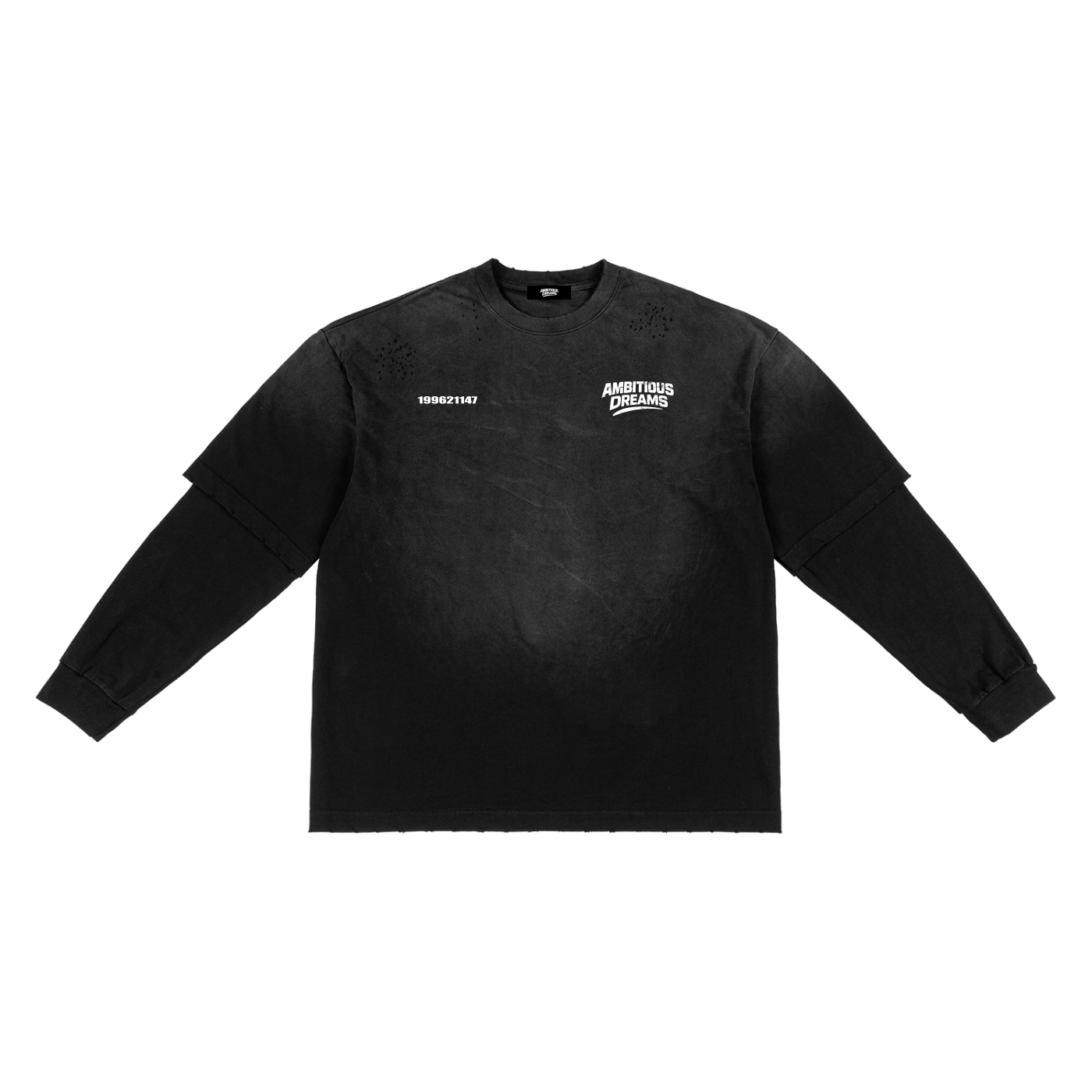 Ambitious Dreams "Define Ambitious Dreams" Sunfade Hand-Frayed Faux Two-Piece T-Shirt