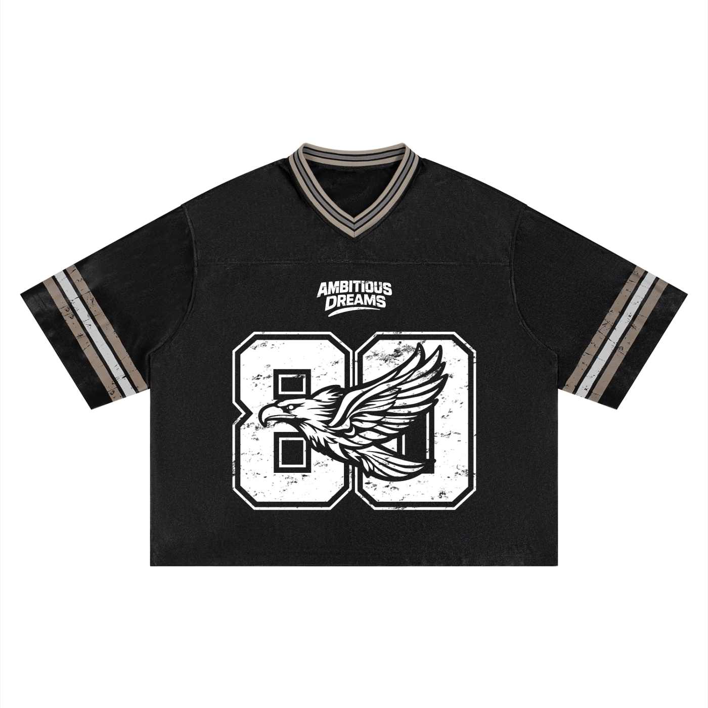 Ambitious Dreams " 80's Fly " Unisex Boxy Striped Football Jersey
