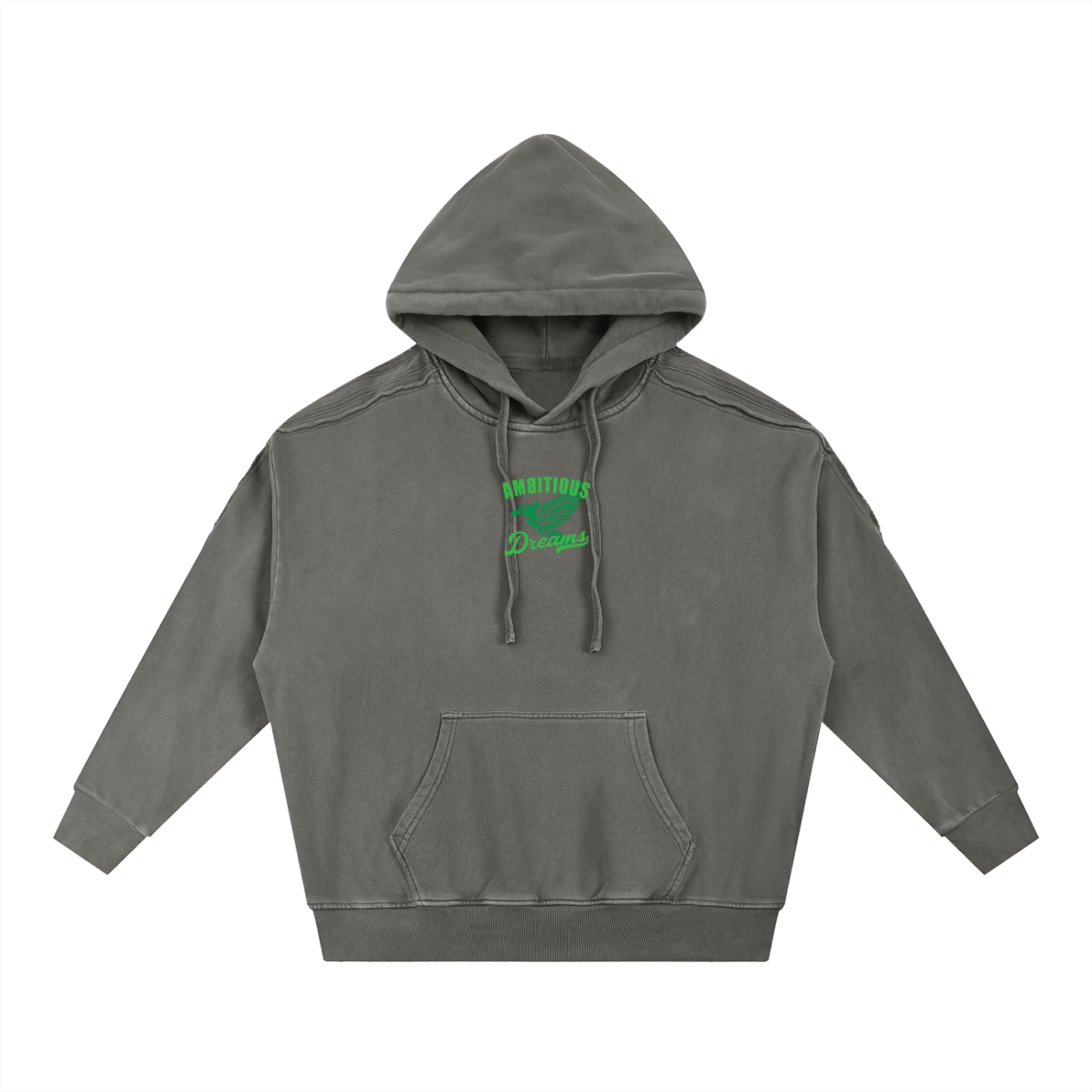 Ambitious Dreams Snow Washed Tape Raw Edge Hoodie