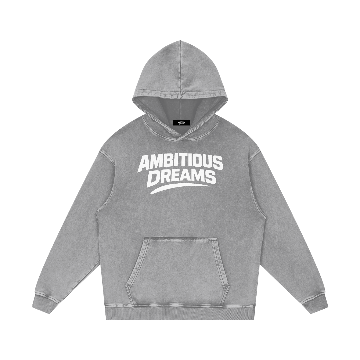 Ambitious Dreams " 80's Fly " Snow Washed Loose Cotton Hoodie